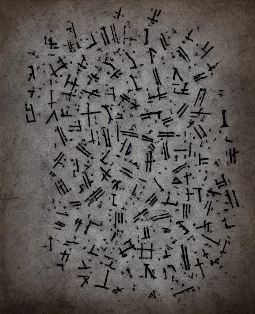 Image similar to a story written in runes