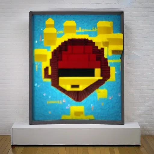 Image similar to russian misty galaxy aluminum citron, by georgia o'keefee and jean - michel basquiat, 2 d game art, voxel