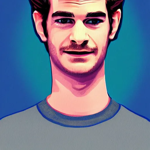 Image similar to portrait of andrew garfield, highly detailed, centered, solid color background, digital painting