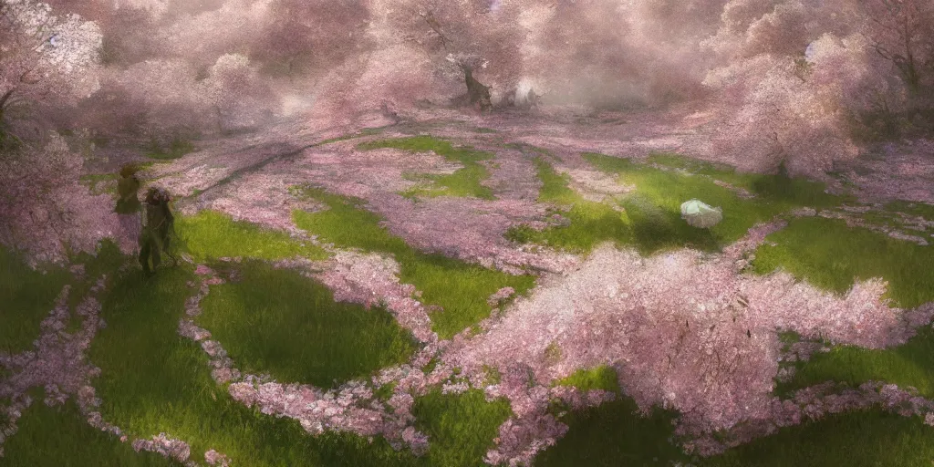 Prompt: tornado of blooming cherry blossoms petals sweeping through farmland, dim volumetric lighting, 8 k octane beautifully detailed render, post - processing, extremely hyper - detailed, intricate, epic composition, cinematic lighting, masterpiece, trending on artstation, detailed detailed detailed, stunning art by anders zorn, wonderful masterpiece by greg rutkowski, beautiful cinematic light