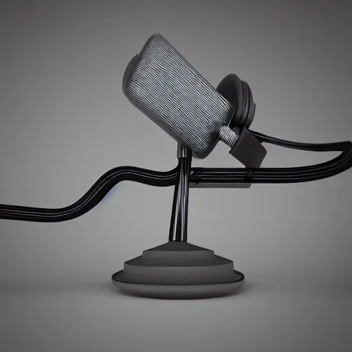 Prompt: headphone stand, futuristic, techno, cyberpunk, product design, 3 d render, concept, fun, swag, iconic