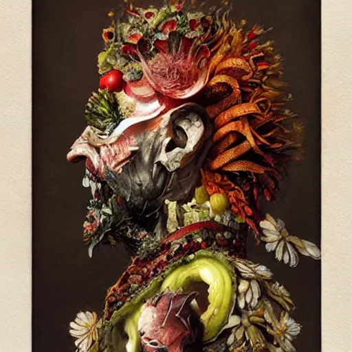 Prompt: masterpiece by arcimboldo, greg rutkowski