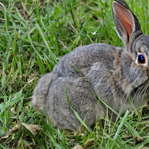 Prompt: a camouflaged rabbit