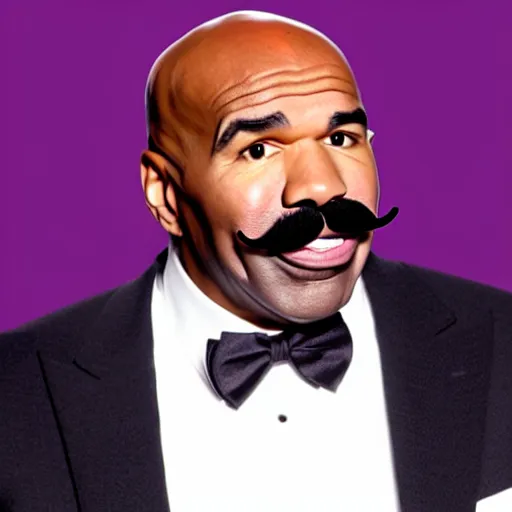 steve harvey but his mustache is purple | Stable Diffusion | OpenArt