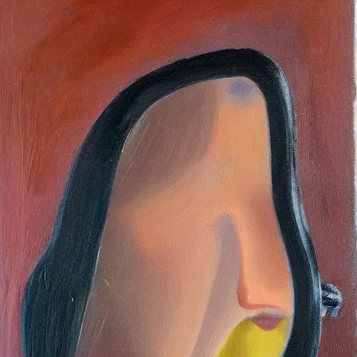 Prompt: woman in mirror, oil on canvas