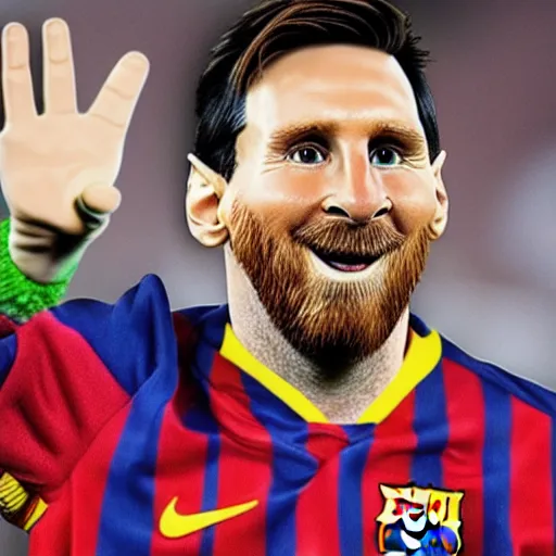 Image similar to lionel messi as a muppet