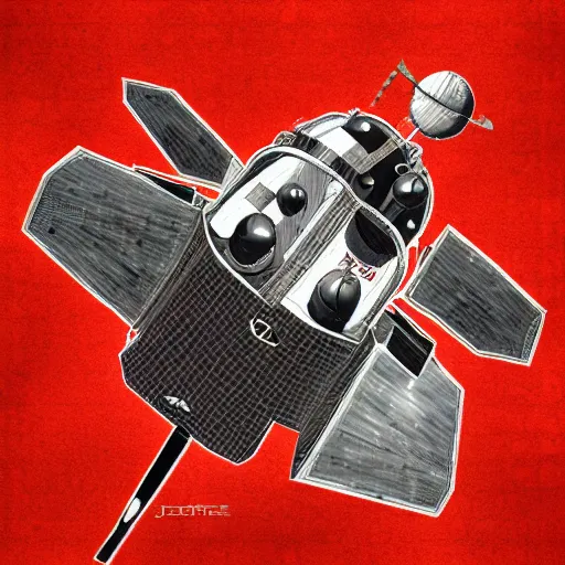 Prompt: detailed spacecraft in the style of chris bjerre