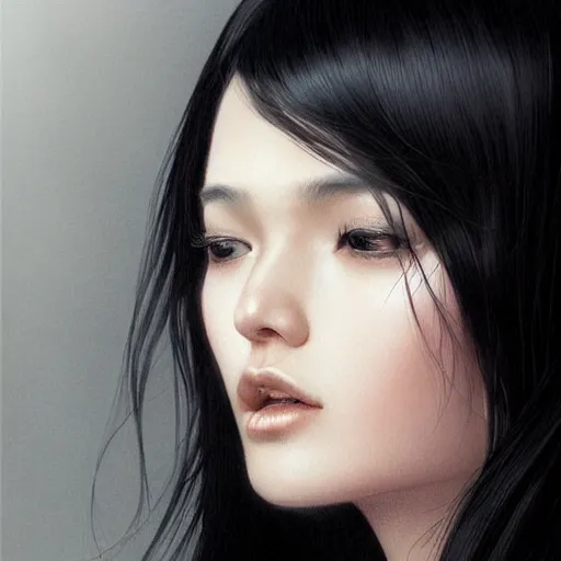 Prompt: rtx | stanley lau | illustration of beautiful, delicate, defined, details, girl with black hair | an ultrafine hyperrealistic illustration by artgerm and greg rutkowski : : intricate linework, face, ambient occlusion