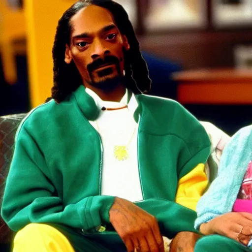 Prompt: a tv still of Snoop Dogg starring as Carlton Banks in The Fresh Prince of Bel-Air (1990)