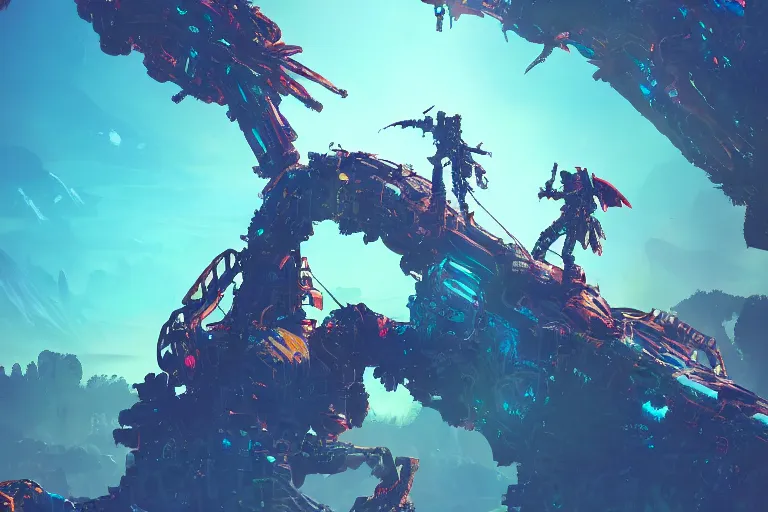 Image similar to sunwing machine mecanical creature robot of horizon forbidden west horizon zero dawn bioluminiscence global illumination ray tracing hdr fanart arstation by ian pesty and alena aenami artworks in 4 k