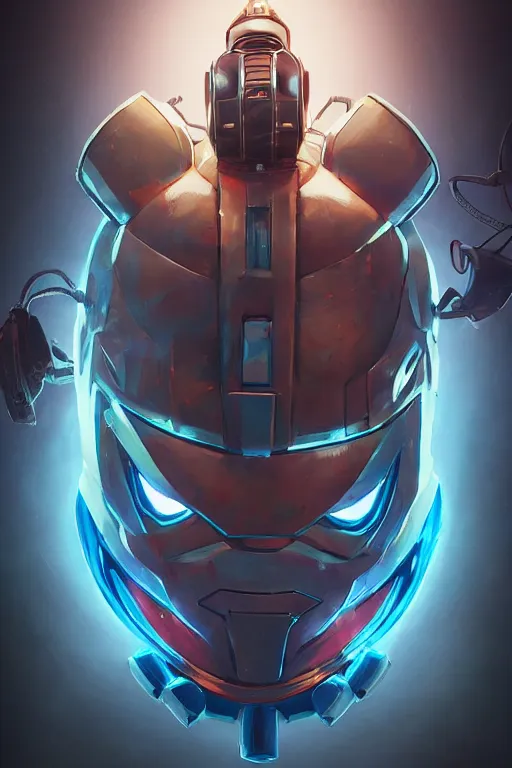 Image similar to epic mask helmet robot ninja portrait stylized as fornite style game design fanart by concept artist gervasio canda, behance hd by jesper ejsing, by rhads, makoto shinkai and lois van baarle, ilya kuvshinov, rossdraws global illumination radiating a glowing aura global illumination ray tracing hdr render in unreal engine 5