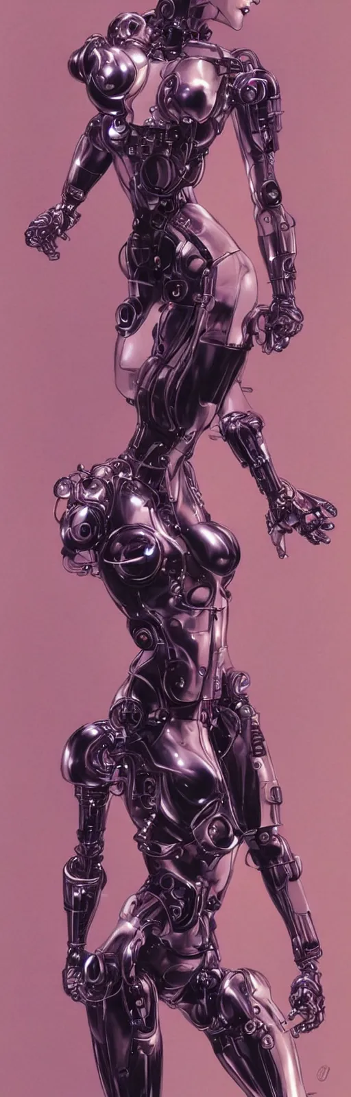 Image similar to beauty cyberpunk woman, robotic, trending on artstation, by Hajime Sorayama and Boris Vallejo