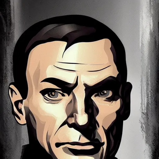 Image similar to portrait of jean luc picard in dishonored 2 style