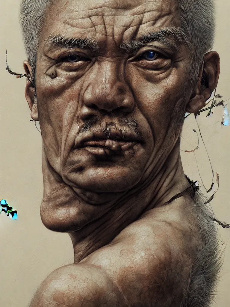 Prompt: Evangeleon character portrait drawn by Katsuhiro Otomo, photorealistic style, intricate detailed oil painting, detailed illustration, oil painting, painterly feeling, centric composition singular character