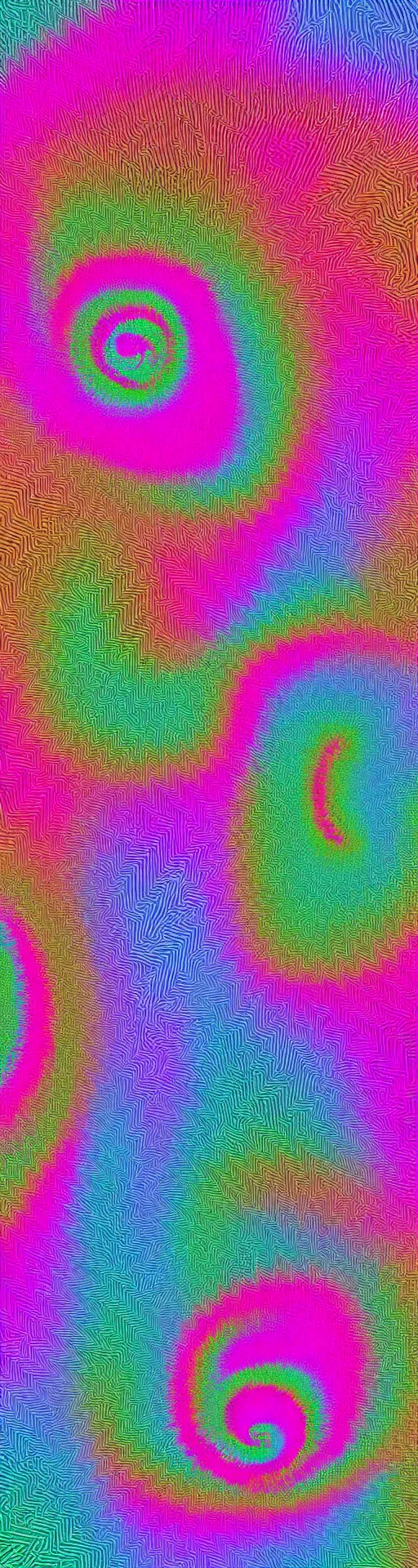 Prompt: hyperrealistic op-art optical illusion in the style of escher and fractal mandelbrot pastel rainbows made of pink syrup and cotton candy