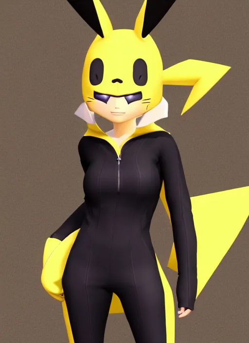 Prompt: vrchat, secondlife, imvu, 3 d model of a girl in a pikachu hoodie, hq render, detailed textures, artstationhd, booth. pm, highly detailed attributes and atmosphere, dim volumetric cinematic lighting, hd, unity unreal engine