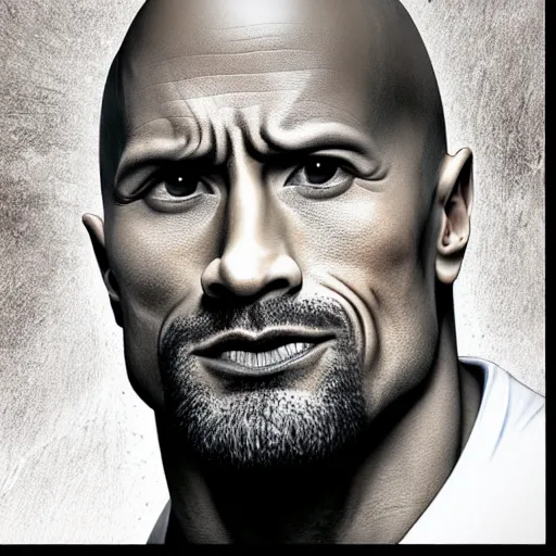 Image similar to Dwayne Johnson susy face