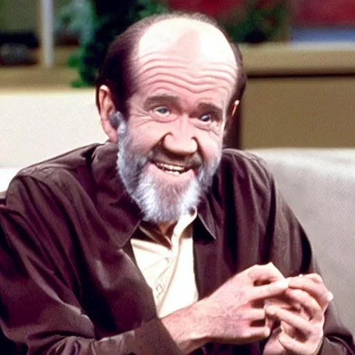 Prompt: george carlin on the show seinfeld, sitcom,