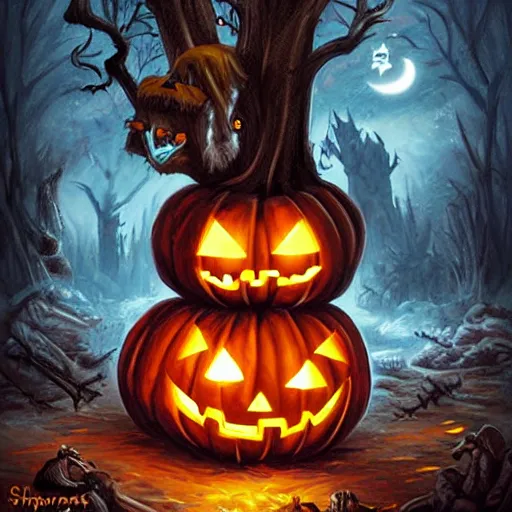 Image similar to Epic Halloween Fantasy Art by John Stephans