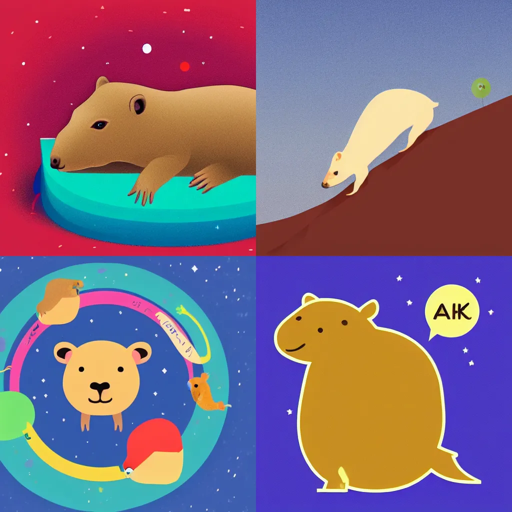 Image similar to A Capybara, Drawn By Kurzgesagt – In a Nutshell, 4K