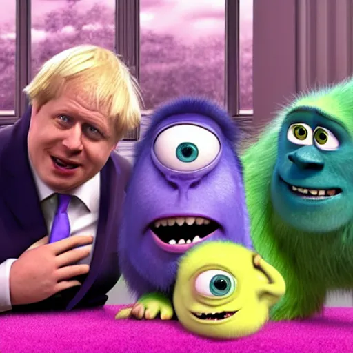 Image similar to boris johnson in monsters inc, 4 k image