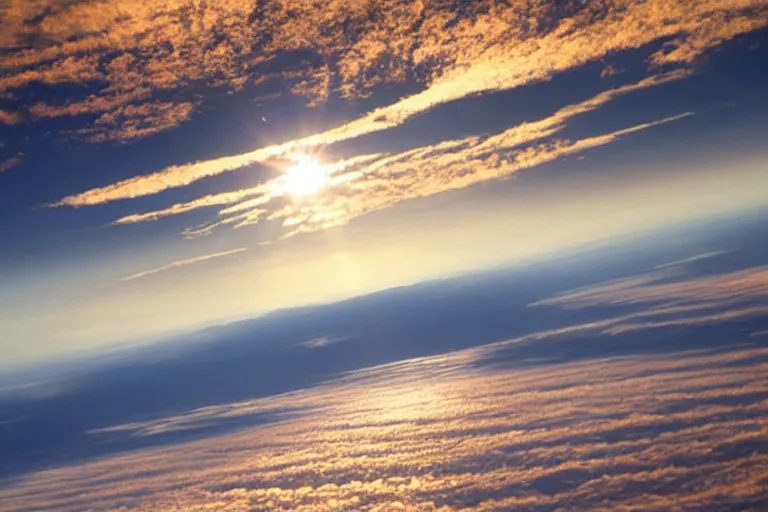 Image similar to gorgeous photo of earth horizon from low sun