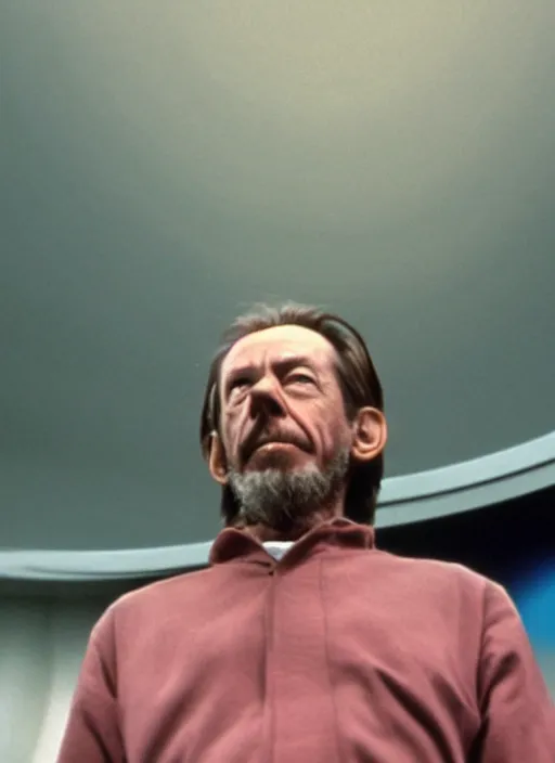 Image similar to alan watts in 2001 a space odyssey