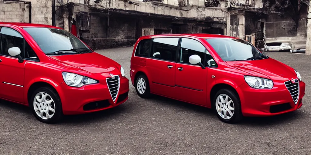 Image similar to “Alfa Romeo Minivan, red”