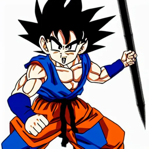 Prompt: goku with berserk sword