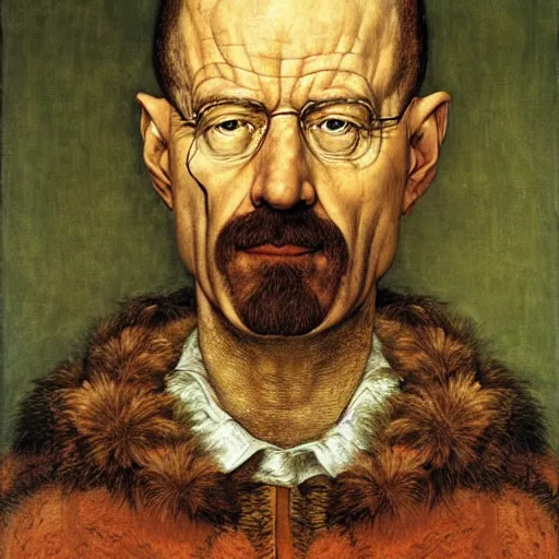 Image similar to giuseppe arcimboldo, portrait of walter white