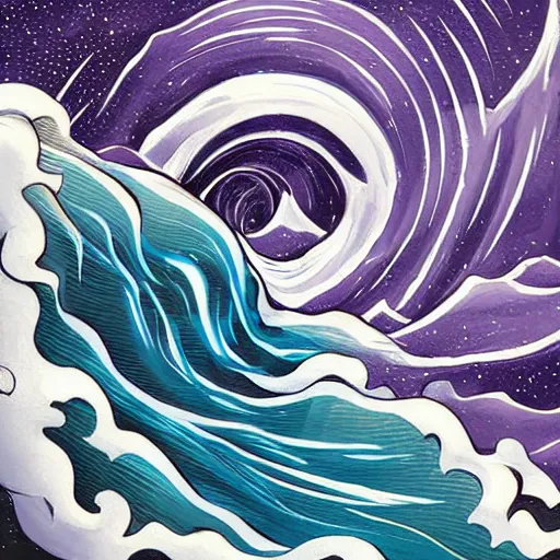 Image similar to space wave surfer