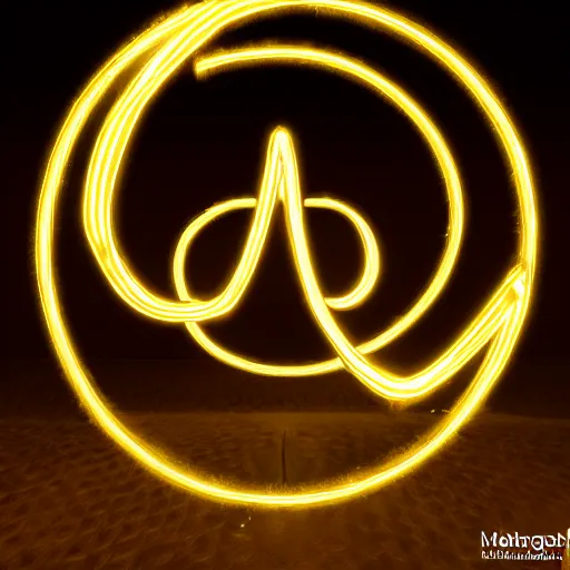 Image similar to glowing golden infinity symbol unreal engine