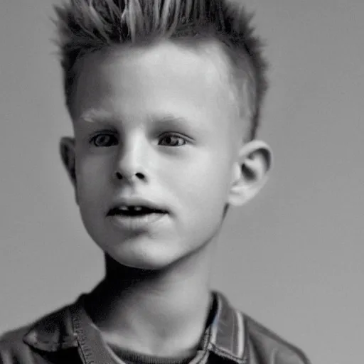 Image similar to a highly detailed photograph of Bart Simpson as a real human boy