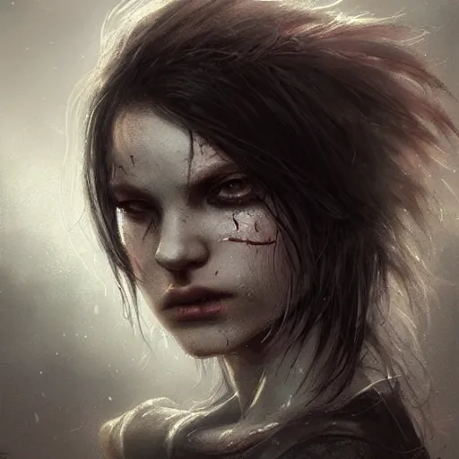 Image similar to teenage grunge punk rock, character headshot concept art, sharp, digital matte painting, art by luis royo, greg rutkowski, wlop, dramatic lighting, trending on artstation