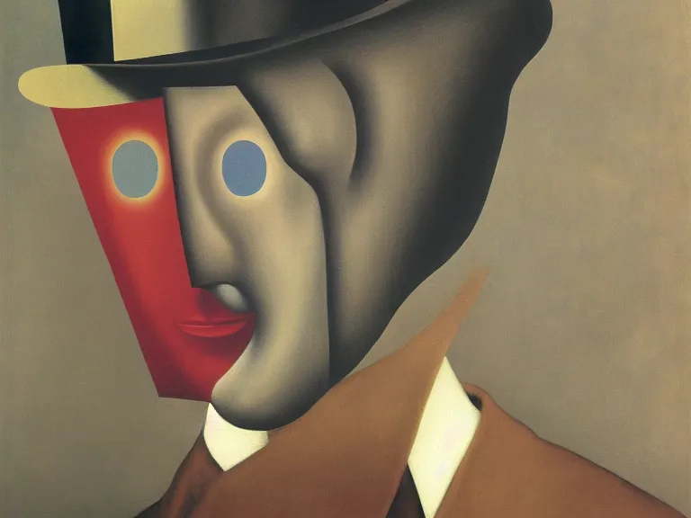 Image similar to mask, painting by rene magritte, high detail, high resolution