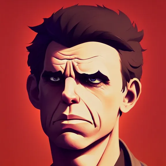 Image similar to face icon stylized minimalist bottle!! ben stiller whiskey!, loftis, cory behance hd by jesper ejsing, by rhads, makoto shinkai and lois van baarle, ilya kuvshinov, rossdraws global illumination