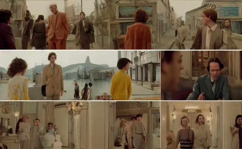 Image similar to high quality high detail movie screenshot by wes anderson, hd,