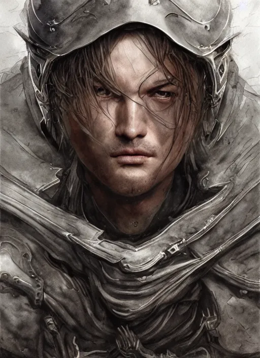 Prompt: portrait, the medieval hero, watercolor, dramatic lighting, cinematic, establishing shot, extremely high detail, foto realistic, cinematic lighting, pen and ink, intricate line drawings, by Yoshitaka Amano, Ruan Jia, Kentaro Miura, Artgerm, post processed, concept art, artstation, matte painting,