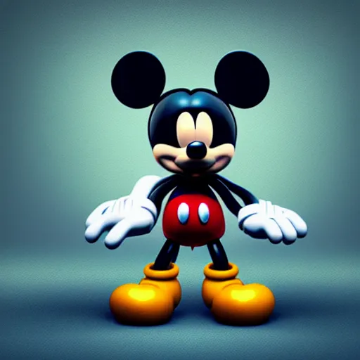 Image similar to chthonic monster Mickey mouse by Beeple and Giger