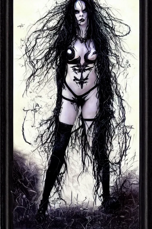 Prompt: full body portrait of anya taylor joy as death from sandman, by luis royo