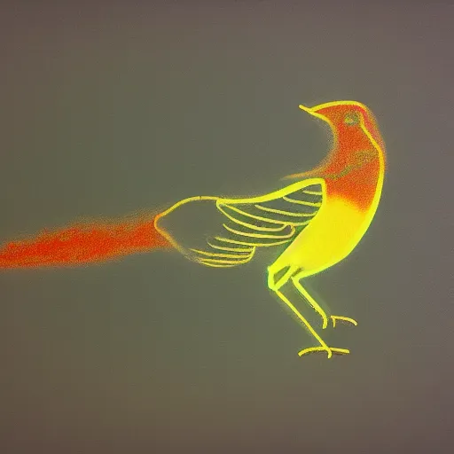 Image similar to a neon-winged mechanical austral thrush, the background is the kernel of a virtual world, oil on canvas by Yoji Shinkawa and Stina Persson