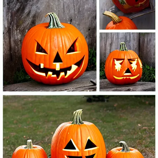 Image similar to jack - o - lanterns, intricate carving, patterns