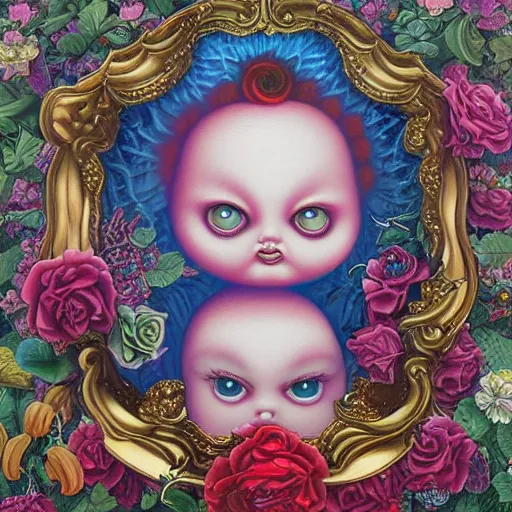 Prompt: spirits frolic painting by Mark Ryden and Todd Schorr highly detailed