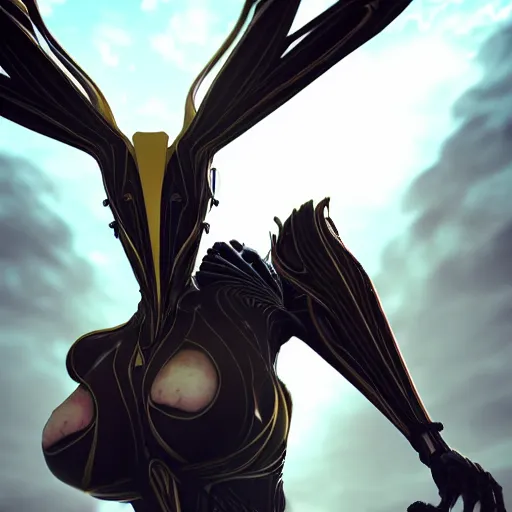 Prompt: beautiful and stunning giant female warframe, doing an elegant pose, looming over ant pov, pov looking up at from the ground, slick elegant design, sharp claws, detailed shot, feet and hands, highly detailed art, epic cinematic shot, realistic, professional digital art, high end digital art, DeviantArt, artstation, Furaffinity, 8k HD render, epic lighting, depth of field