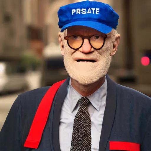 Prompt: hyperrealistic dslr film still of david letterman dressed as a usps postal worker, stunning 8 k octane comprehensive 3 d render, inspired by istvan sandorfi & greg rutkowski & unreal engine, perfect symmetry, dim volumetric cinematic lighting, extremely hyper - detailed, incredibly real lifelike attributes & flesh texture, intricate, masterpiece, artstation, stunning