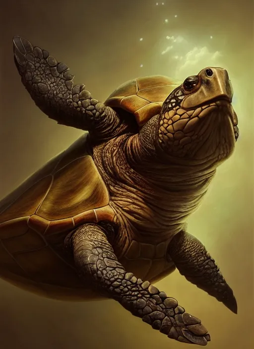 Image similar to cute wise old turtle, subsurface scattering, by jesper ejsing, justin gerard, tomasz alen kopera, cgsociety and fenghua zhong, highly detailed, rim light, cinematic lighting, illustration, art, octane render, very coherent, cinematic, hyper realism, high detail, octane render, 8 k