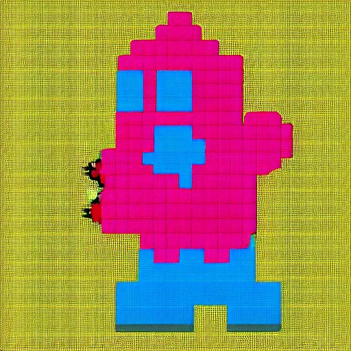 Prompt: pixel art of porygon from pokemon