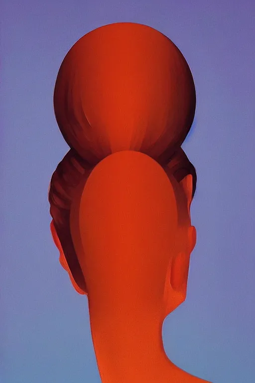 Image similar to woman wearing television through head Edward Hopper and James Gilleard, Zdzislaw Beksisnski, higly detailed