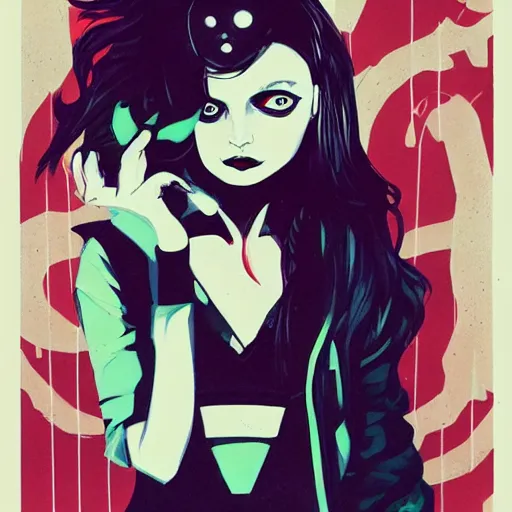 Image similar to Selene from Underworld picture by Sachin Teng, asymmetrical, dark vibes, Realistic Painting , Organic painting, Matte Painting, geometric shapes, hard edges, graffiti, street art:2 by Sachin Teng:4