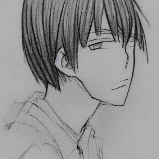anime boy drawing hair